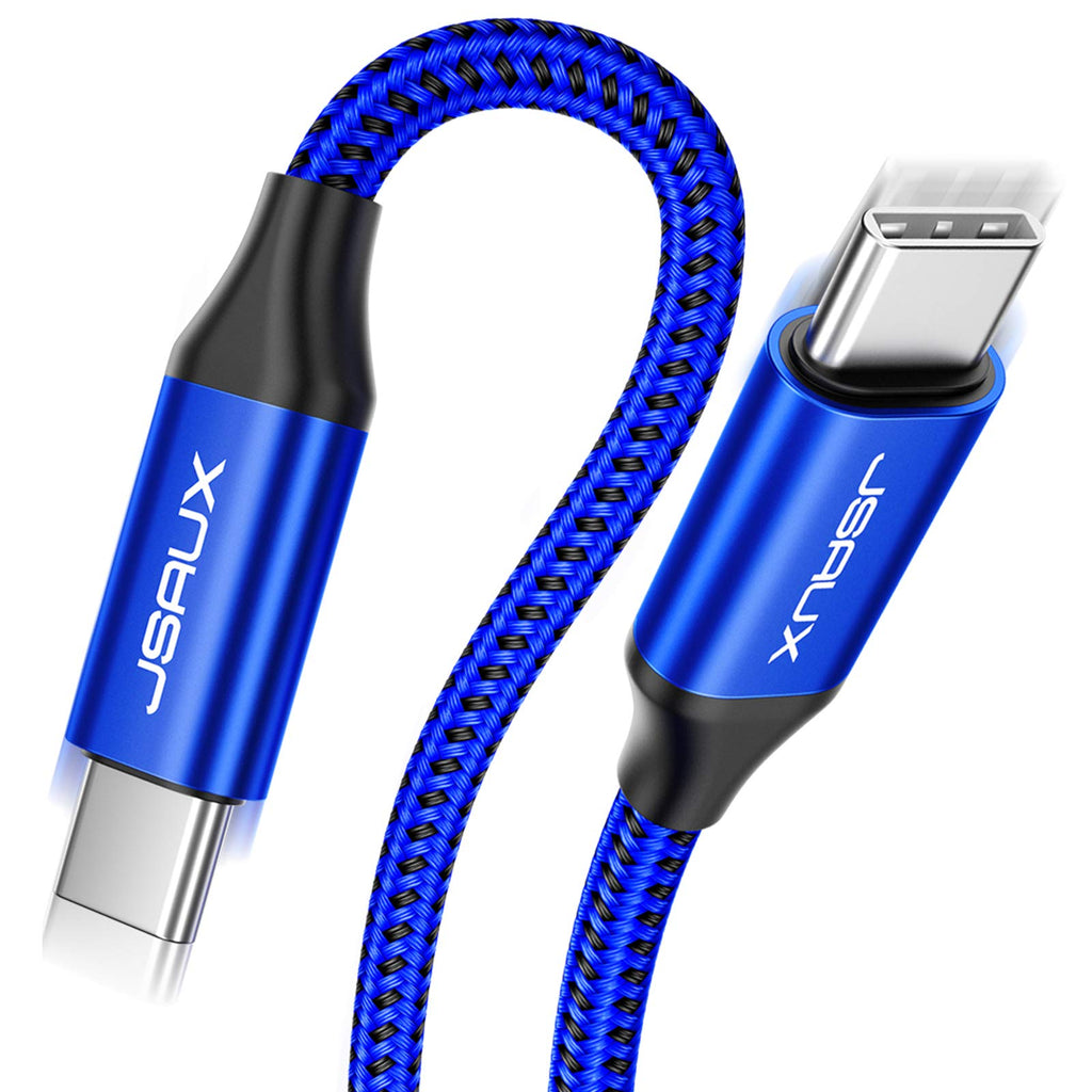  [AUSTRALIA] - USB-C to USB-C 3.1 Gen2 Cable 3.3FT, JSAUX [10Gbps/100W] USB C 20V/5A Cable with Power Delivery, 4K Video Output, Compatible with MacBook Pro Air, iPad Pro 2020, Pixel and More Type C Devices/Laptops Blue