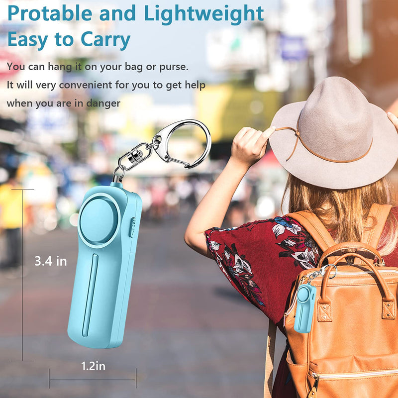  [AUSTRALIA] - Safe Personal Alarm - 130dB Self Defense Keychain Alarm with LED Light Emergency Safety Alarm for Women Kids Elderly (Blue&Pink) Blue&Pink