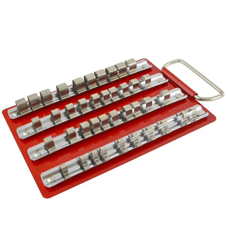 Chiloskit 1/2'' 1/4'' 3/8'' Standard Socket Holder Tray Rack Rails Holder Divider Storage Rail Tray Stand Tool Organizer (40Clips) 40Clips - LeoForward Australia