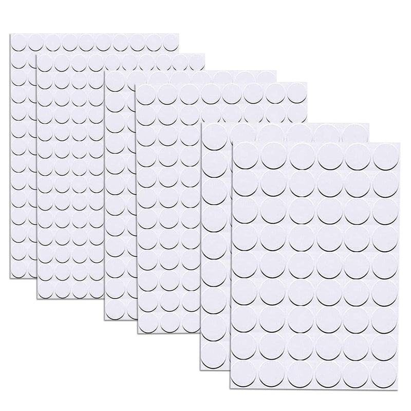  [AUSTRALIA] - 580 Pcs Self-Adhesive Screw Hole Stickers, 6-Table Self-Adhesive Screw Covers Caps Dustproof Sticker 12mm, 15mm, 21mm White