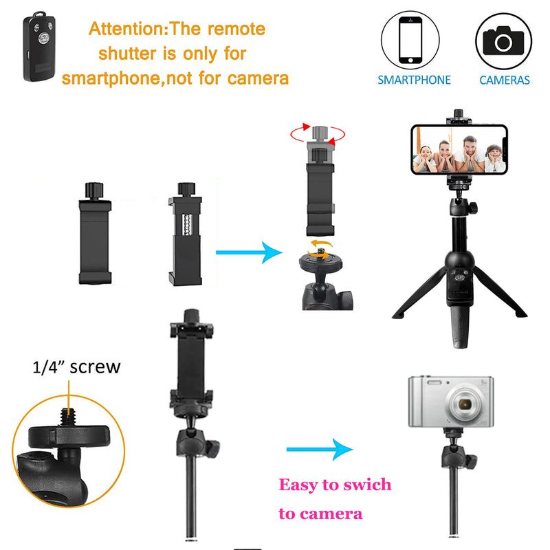  [AUSTRALIA] - Portable 40 Inch Aluminum Alloy Selfie Stick Phone Tripod with Wireless Remote Shutter Compatible with 14 13 12 11 pro Max Xr X 8 7 6 Plus, Android Smartphone black