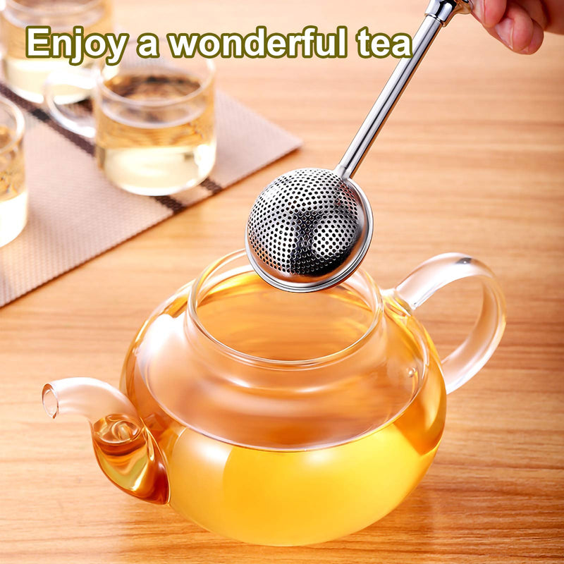  [AUSTRALIA] - Tea Ball Infusers, Long-Handle Tea Strainer Stainless Steel for Loose Leaf Tea Spices and Seasonings in Office or Travelling, With a Saucer.