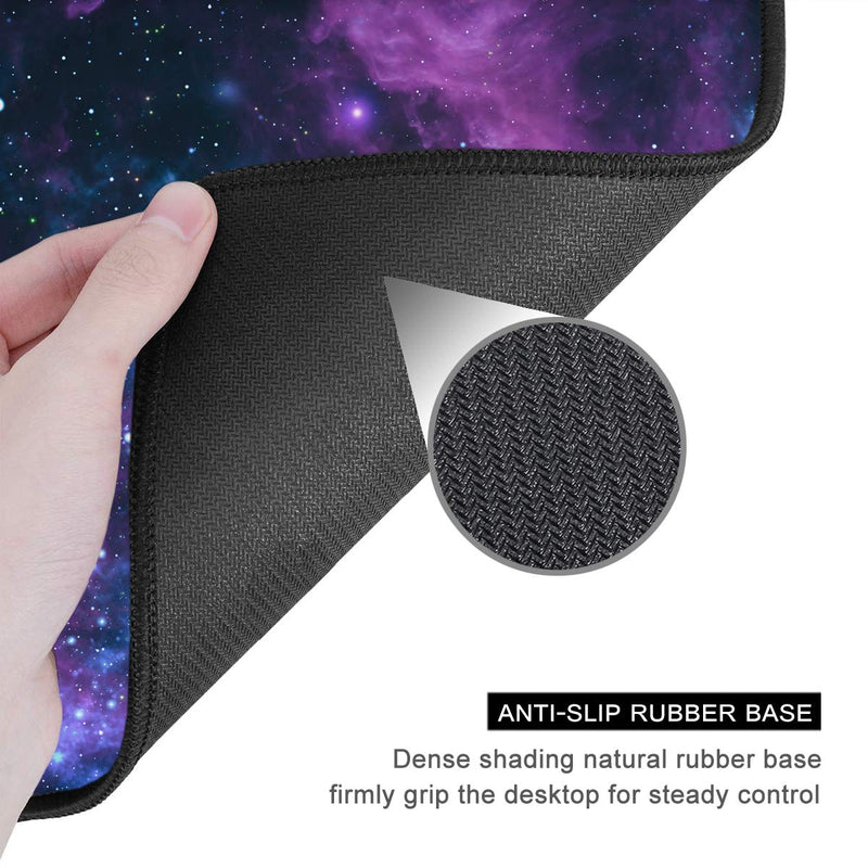  [AUSTRALIA] - Auhoahsil Mouse Pad, Square Outer Space Mousepad Anti-Slip Rubber Mouse Mat with Durable Stitched Edge for Office Gaming Laptop Computer PC Men Women Kids, 11.8 x 9.8 in, Custom Galaxy & Stars Design Marvelous Galaxy