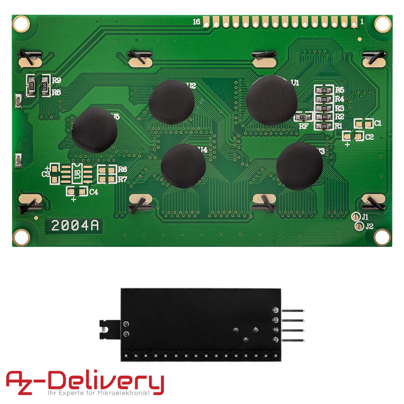 [AUSTRALIA] - AZDelivery 3 x HD44780 2004 LCD Display Bundle Green 4x20 with black characters with I2C interface compatible with Arduino and Raspberry Pi including e-book!