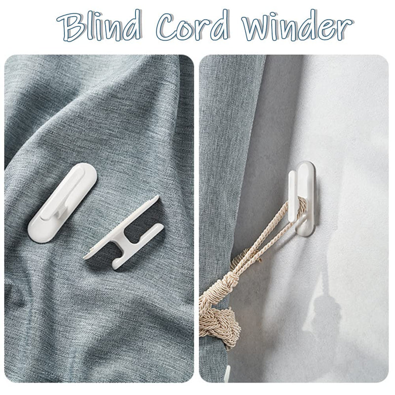  [AUSTRALIA] - 8PCS Blinds Cord Holder Safety Adhesive Curtain Cord Holder Window Blind String Hook Easy Installation Safety Blind Cord Hooks for Home Office Kindergarten Use, White