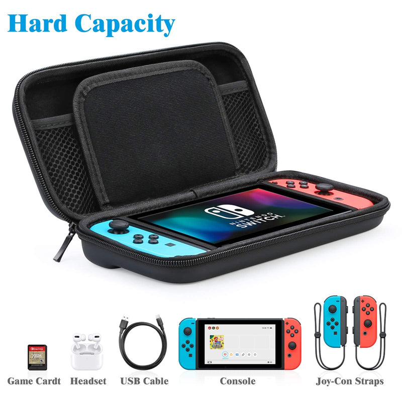  [AUSTRALIA] - HEYSTOP Switch OLED Case/Switch Case Compatible with Nintendo Switch OLED Model 2021/Nintendo Switch, Nintendo Switch Accessories Portable Travel Carrying Case with 8 Card Storage Slot Black