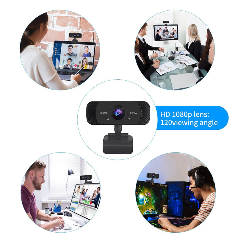 [AUSTRALIA] - 2021 New 1080P Web Camera, HD Webcam with Microhone & Privacy, USB Computer Camera, for Zoom/Skype/Team, Conference and Video Call, Tripod Fasten Hole Available