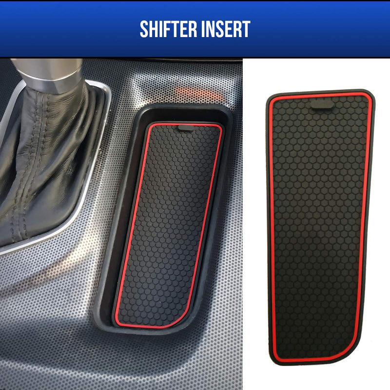  [AUSTRALIA] - GRIDREADY Custom Fit for 2015-2020 Dodge Charger Cup Holder Insert & Center Console Shifter Liner Trim Mats | Custom Fit Non Slip Storage Bin Mat Set | Interior Accessories (4 pcs) Cup Holder & Center Console