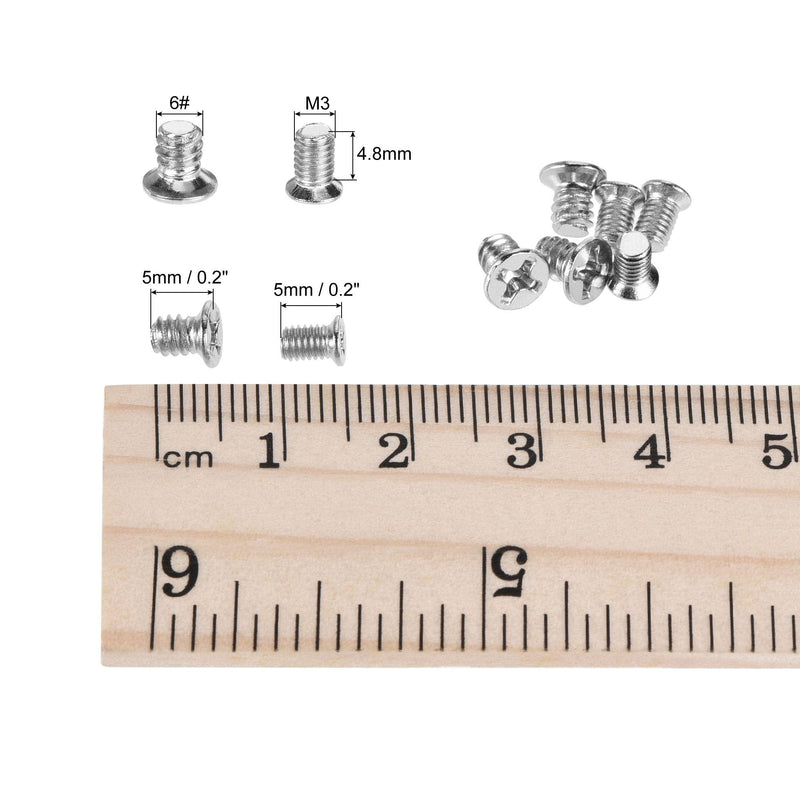 [AUSTRALIA] - uxcell Computer PC Case 3.5-inch HDD Flat Phillips Head Hard Drive Screw 6#-32 300pcs 2.5" HDD M3x4.8mm 300pcs