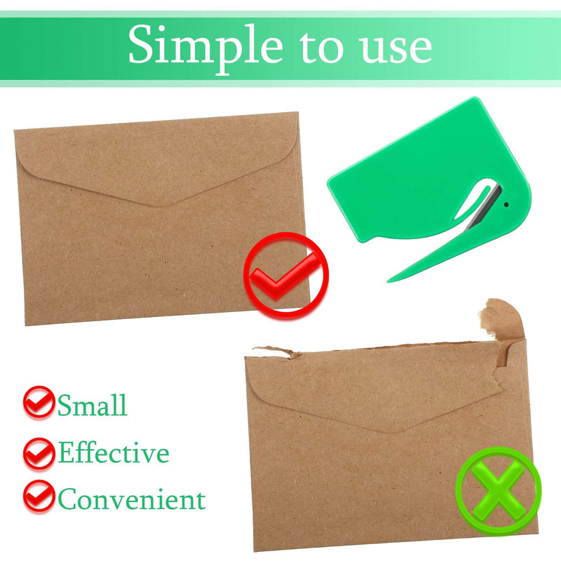  [AUSTRALIA] - 8 Pieces Letter Opener Envelope Mail Slitter with Razor Christmas Wrapping Cutter Box Opener Safe Mail Opener for Women Men Home Office Envelope, Package, Paper