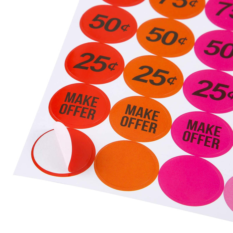 Neon Colors Prepriced Garage Sales Stickers, Pricing Labels, Sale Labels (Style B) - LeoForward Australia