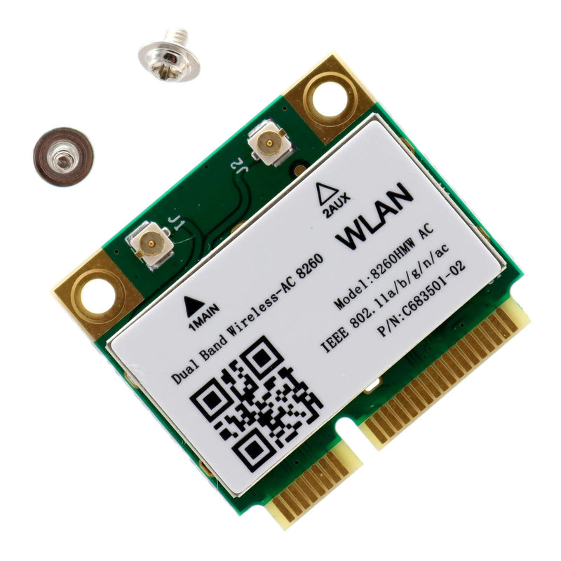  [AUSTRALIA] - Deal4GO 8260 HMW 8260ac 802.11ac 867Mbps Half Mini PCie WiFi Adapter Wireless-AC WLAN Network Card w/ Bluetooth 4.2 Combo Adapter for Intel 8260HMW