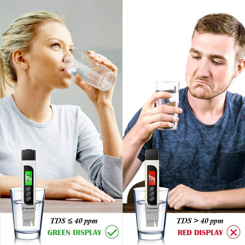 TDS Meter Digital Water Tester, Lxuemlu Professional 3-in-1 TDS, Temperature and EC Meter with Carrying Case, 0-9999ppm, Ideal ppm Meter for Drinking Water, Aquariums and More (LX-TDS1) - LeoForward Australia