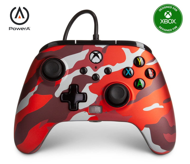  [AUSTRALIA] - PowerA Enhanced Wired Controller for Xbox Series X|S - Metallic Red Camo, gamepad, wired video game controller, gaming controller, Xbox Series X|S