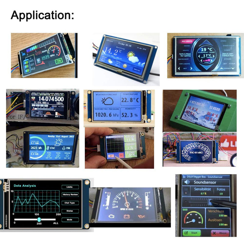  [AUSTRALIA] - Nextion Basic Display 4.3'' NX4827T043 4.3inch TFT Resistive Touch Screen Panel 480X272 UART HMI Intelligent LCD Display Module for Arduino Raspberry Pi ESP8266 4.3inch-NX4827T043