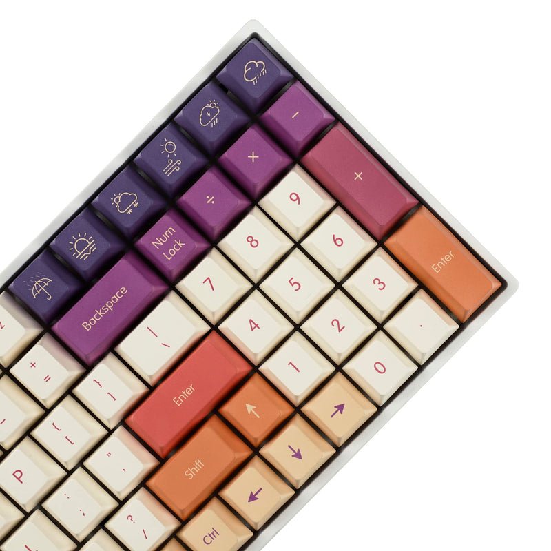  [AUSTRALIA] - 143 Smoke Cloud Keycaps Dye-Sub Thick PBT Cherry Profile Key caps for TKL 61 64 68 75 87 96 104 108 GMMK MX Mechanical Keyboard