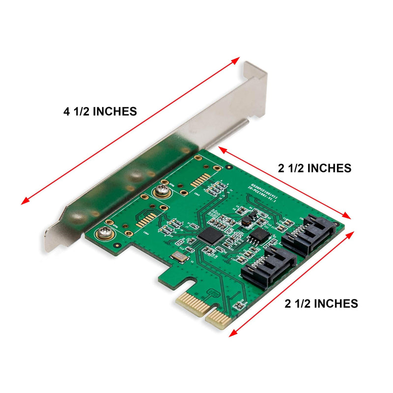  [AUSTRALIA] - IO Crest 2 Port PCI-E 2.0 x1 SATA III 6Gbps RAID Controller Card with HyperDuo ASMedia ASM1061R with Low Profile Bracket SI-PEX40089