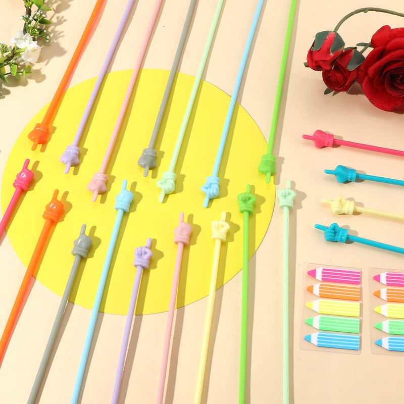  [AUSTRALIA] - 20pcs Mini Hand Pointers, Mini Pointer Finger with Adorable Adhesive Index Tabs for Reading Small Pointer Finger Sticks for Elementary Kindergarten Reading Teaching (Macaron Color)