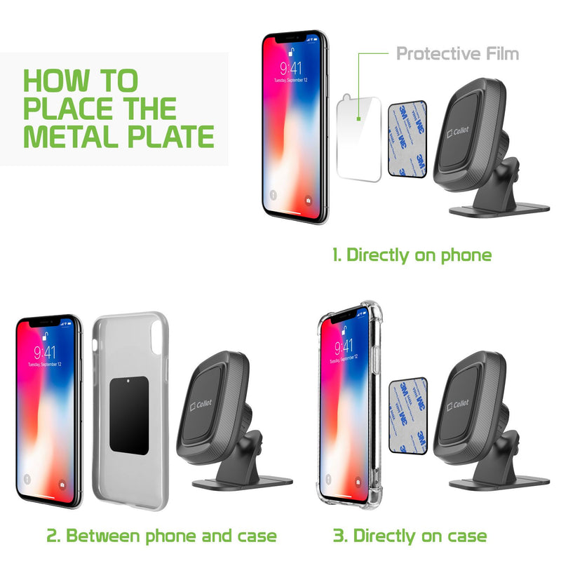  [AUSTRALIA] - Cellet Magnetic Dashboard Mount 3M Strong Adhesive Universal Compatible with iPhone 11 Pro Max Xr Xs Max Xs X SE 8 Plus 7 6S Note 10 5G 9 8 Galaxy S10 5G S10 S10e S10+ J2 S9 S8 Pixel 4 XL 4 3 XL 3