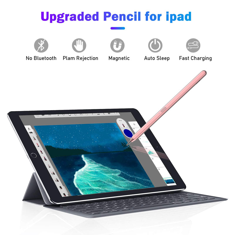 Active Pencil for iPad 8th Generation，Stylus Pen with Palm Rejection and Tilt Technology, Compatible with iPad Pro (11/12.9 Inch),iPad 6th/7th Gen,iPad Mini 5th Gen,iPad Air 4th Gen (Pink) Pink - LeoForward Australia