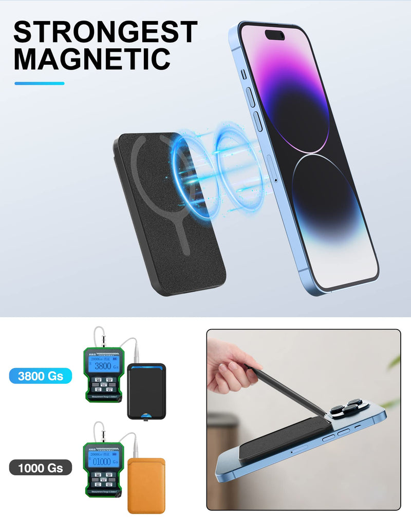  [AUSTRALIA] - SHANSHUI Phone Wallet for Magsafe, Magnetic Phone Card Holder for Back of Phone Magnet Wallet Anti-Drop Credit Card Holder Suitable for iPhone 14/13/12 Series Orange