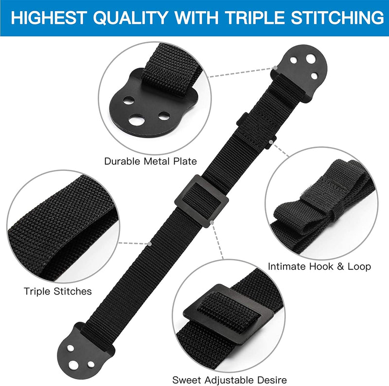  [AUSTRALIA] - PERLESMITH TV Anti-tip Straps for TV, Screen and Furniture - Heavy Duty Dual TV Safety Straps with Metal Plate for Child Protection-Adjustable Earthquake Resistant Straps Secure Safety (PSAS1)