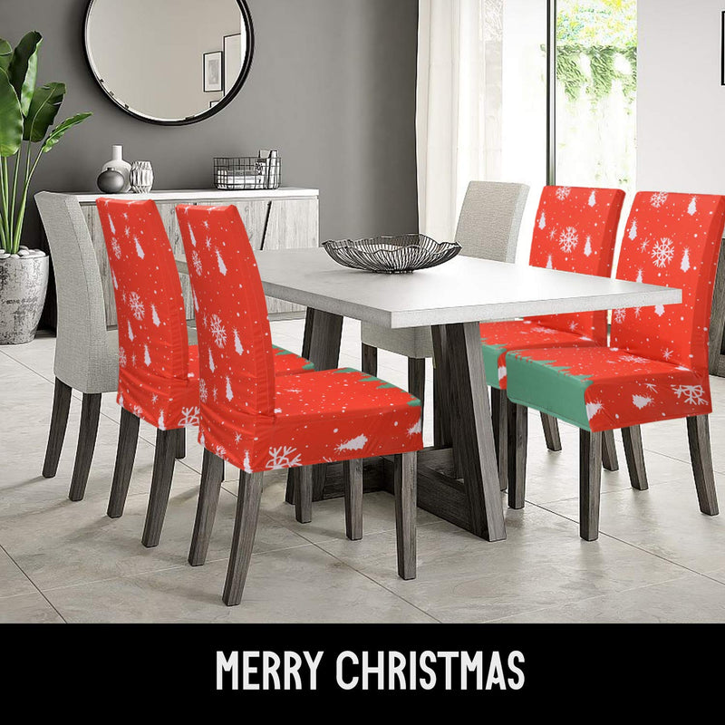  [AUSTRALIA] - Beeager Christmas Chair Covers Decoration - 4 Pack Classic Stretch Removable Washable Christmas Chair Protector Slipcovers for Home, Kitchen, Dining Room Decor