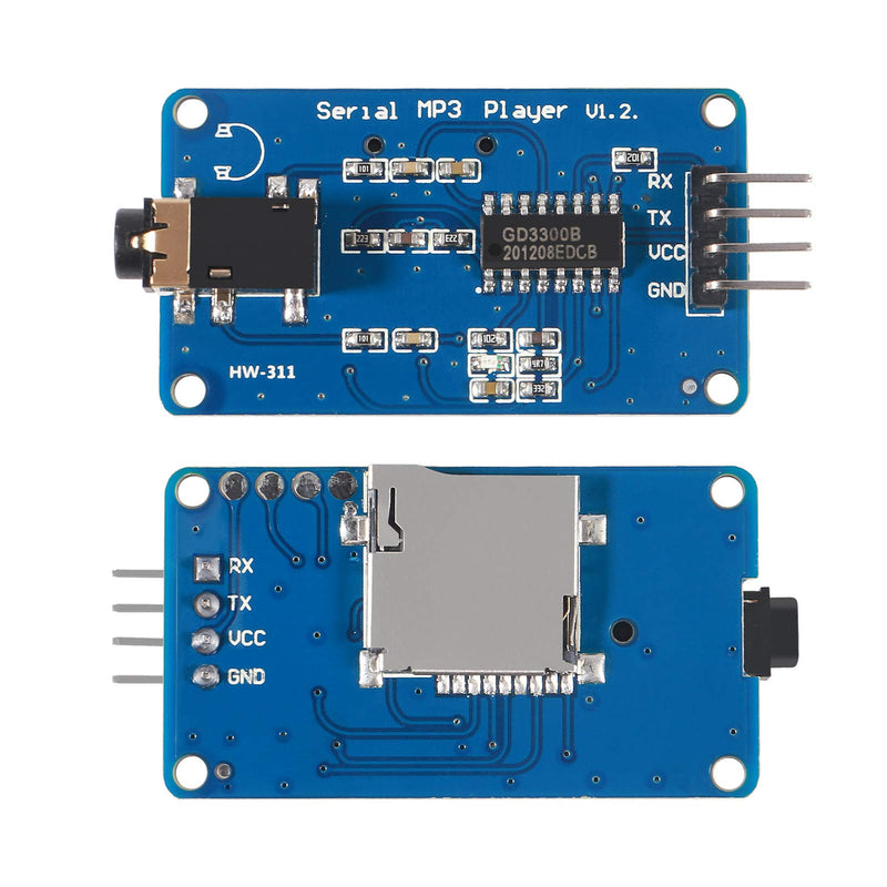  [AUSTRALIA] - DORHEA 2Pcs YX5300 UART Control Serial MP3 Music Player Module Voice Serial Port UART Control Module with TF Card Slot for AVR/ARM/PIC 1