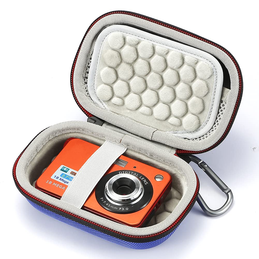  [AUSTRALIA] - Hard Travel Carrying Case for Digital Camera，AbergBest 21 Mega Pixels 2.7" LCD Rechargeable HD/ Kodak Pixpro/ Canon PowerShot ELPH 180/190 / Sony DSCW800 / DSCW830 Cameras Protective Case - Blue