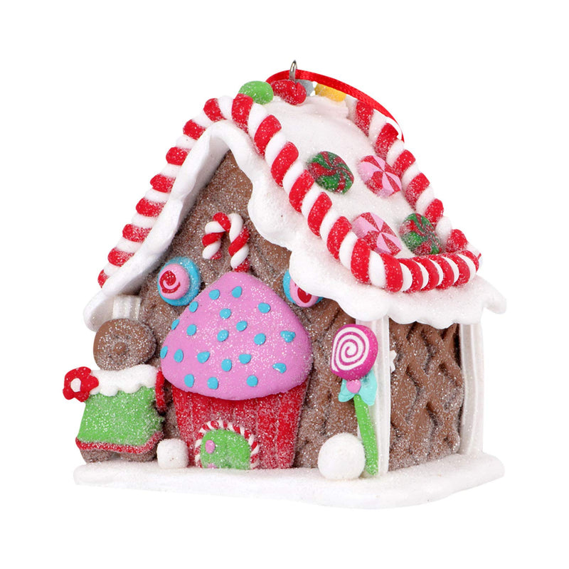  [AUSTRALIA] - PRETYZOOM Christmas Gingerbread House Ceramic Village Candy House Clay Dough Gingerbread House Christmas Tabletop Decor