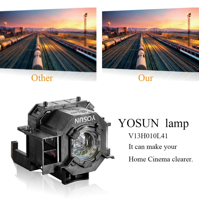  [AUSTRALIA] - YOSUN v13h010l41 Projector lamp for epson elplp41 powerLite Home Cinema s5 s6 s6+ 77c 78 ex21 ex30 ex50 ex70 eb-s62 EMP-s5 h283a h284a Replacement Projector Bulb