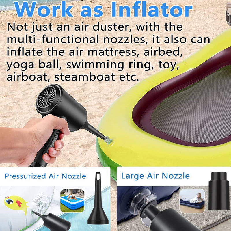  [AUSTRALIA] - AROSKY Air Duster, Powerful Rechargeable Compressed Air Duster - no Canned Air Duster - Cordless Electric Air Duster for Computer, Keyboard, Electronics, Home, Office, Car Cleaning, Replace Air Can