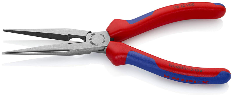  [AUSTRALIA] - KNIPEX Tools - Long Nose Pliers With Cutter, Multi-Component (2612200) Comfort Grip