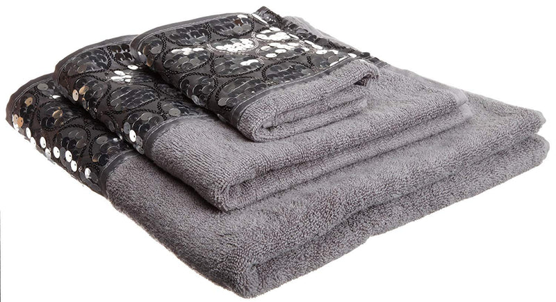 Popular Bath Bath Towels, Sinatra Collection, 3-Piece Set, Silver Towel Set - LeoForward Australia