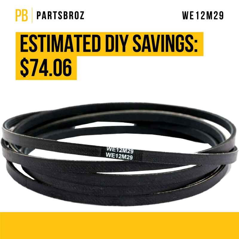 WE12M29 Drive Belt by PartsBroz - Compatible with GE Dryers - Replaces AP4324040, WE12X21574, 1381519, 559C197P001, 559C197P003, PS1766009, WE120122 - LeoForward Australia