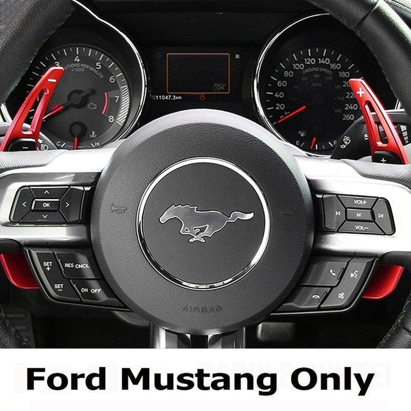  [AUSTRALIA] - Steering Wheel Shift Paddle Extended Shifter Trim Cover for Ford Mustang 2015~2020 Aluminum Alloy (Red) For Ford Mustang 2015~2020 Red