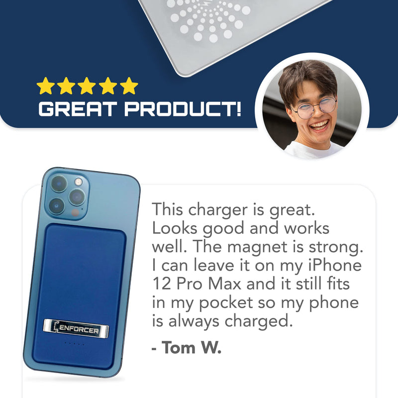  [AUSTRALIA] - Enforcer Power Magnetic Power Bank, Portable Charger for iPhone 12 and iPhone 13, Compatible with MagSafe Accessories, 5000 mAh Battery (BatteryOnly) BatteryOnly