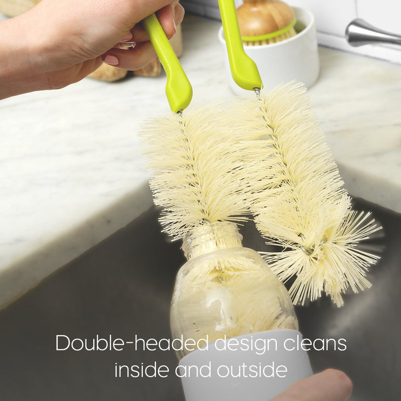 Full Circle Reach Double-Sided Bottle Cleaning Brush, Green Double Sided Bottle Brush - LeoForward Australia