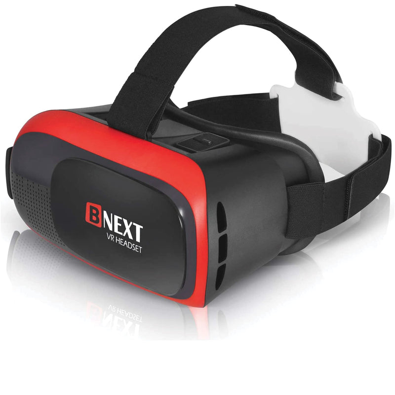  [AUSTRALIA] - VR Headset Compatible with iPhone & Android - Universal Virtual Reality Goggles for Kids & Adults - Your Best Mobile Games 360 Movies w/Soft & Comfortable New 3D VR Glasses (Red) Red