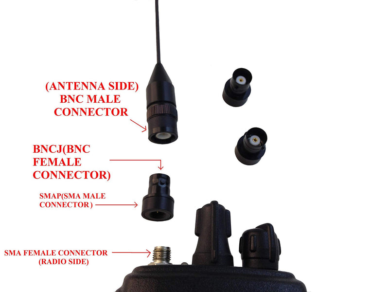 Anteenna TW-BNCJ-SMAP (3 Packs) Adaptor Connector BNC Female to SMA Male is Suit for Ham (144/430MHz) Handheld Antenna BNC Male - LeoForward Australia