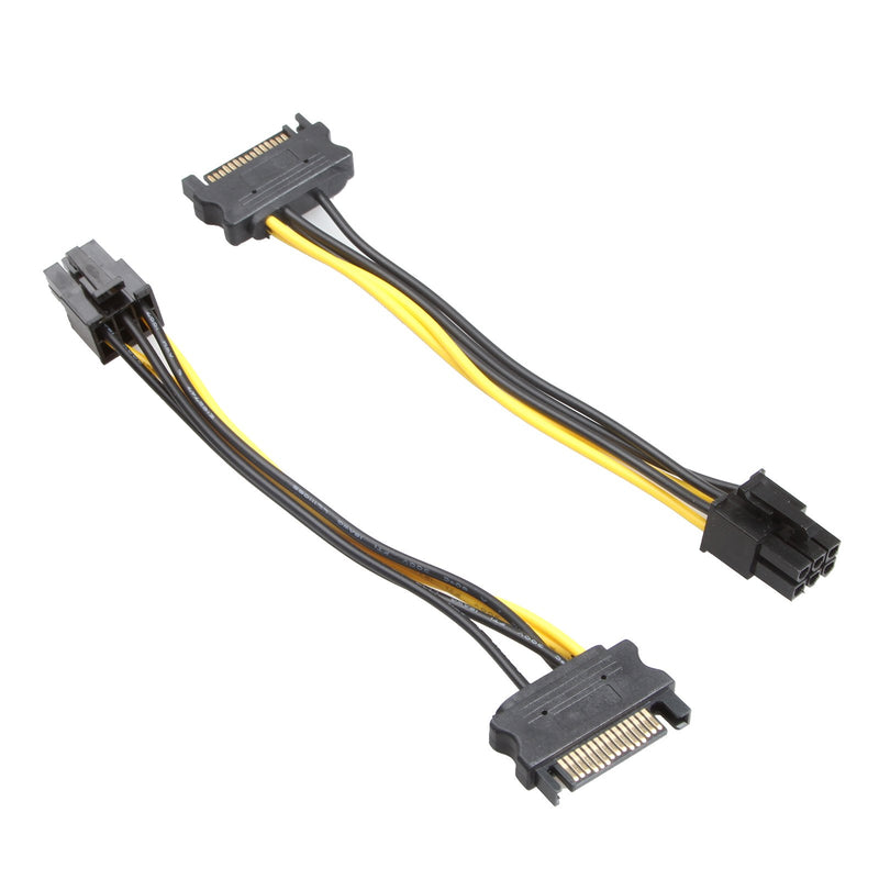 LIANSHU 3Pack 6 Pin PCI-e to SATA Power Cable - 8 Inches - LeoForward Australia