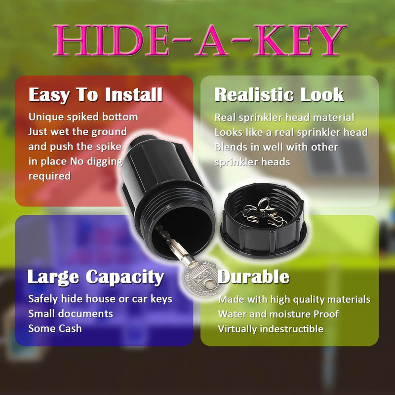  [AUSTRALIA] - Hide A Key Cash Hider Sprinkler Head, Key Holder Outdoor/Garden/Yard Hiding Vault Case. Waterproof, Corrosion and Impact Resistant