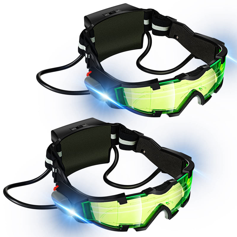  [AUSTRALIA] - 2 Pair Night Vision Goggles Night Mission Goggles Kids Camping Gear Gadgets for Kids Hunting Gear Light up Goggles for Kids Boys Girls Role Play Costume Party Gift