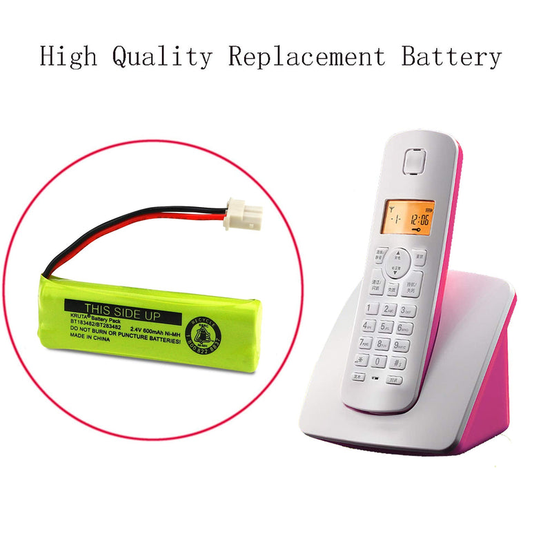  [AUSTRALIA] - Kruta BT183482 BT283482 Cordless Phone Battery for Vtech DS6401 DS6421 DS6422 DS6472 LS6405 LS6425 LS6426 LS6475 LS6476 89-1348-01-00 Cordless Phone Handset (Pack of 2) Pack of 2