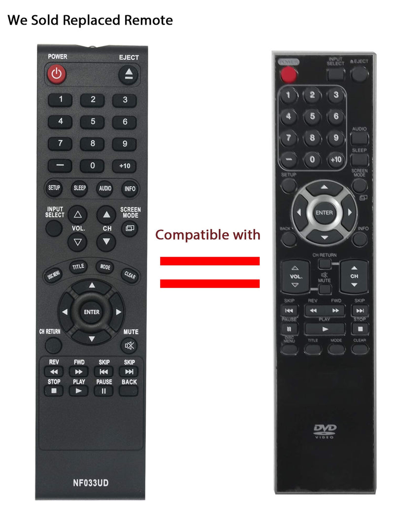 New NF033UD Replaced Remote fit for Sylvania Emerson TV DVD Player LD190SS1 LD190SS2 LD195SSX LD320SS1 LD320SS2 LD320SSX LD370SSX LD190EM1 LD190EM2 LD260EM2 LD320EM2 A9DF1UH - LeoForward Australia
