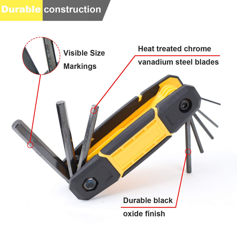  [AUSTRALIA] - TOPLINE 25-Piece Folding Hex Key Set, SAE, Metric, Torx Allen Wrenches Included