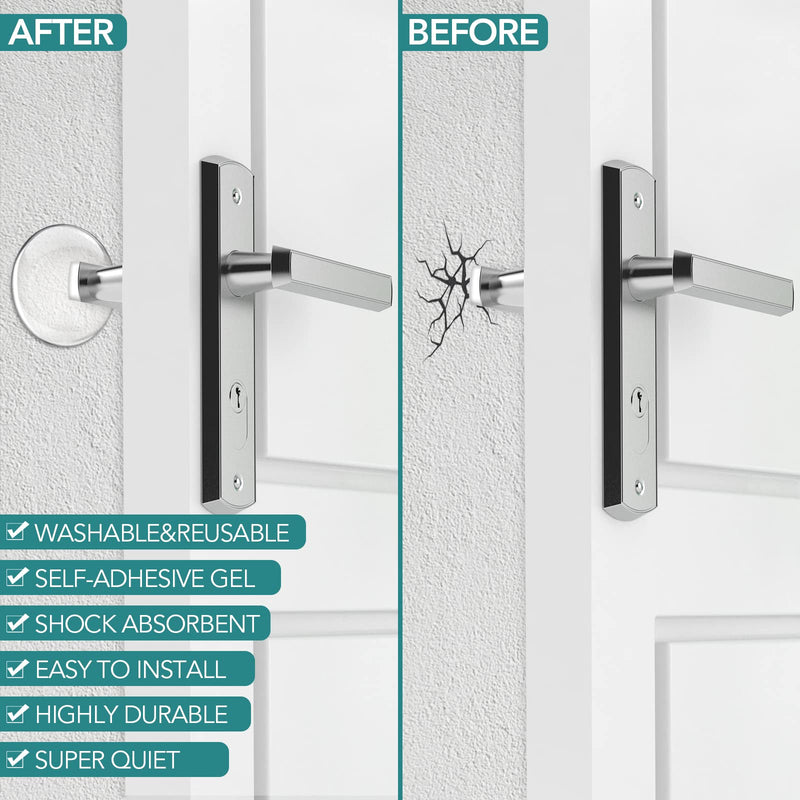  [AUSTRALIA] - Door Stoppers Wall Protector, 6PCS Etybetopstar Reusable Door Bumper with Self Strong Adhesive, Quiet, Shock Absorbent Gel for Home, Office, Wall Protector from Door Knobs (Round 1.57inch, Clear) 6