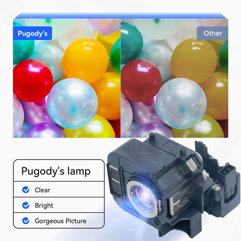  [AUSTRALIA] - Pugody ELPLP50/V13H010L50 Replacement Projector Lamp Bulb for Epson Powerlite 825 825+ 826W 826W+ 84 84+ 85 85+ EB-824 824H 825H 826WH 84 84E 84I 85H D290 EMP-825 84HE H294B H295A B H296A H297A H353B