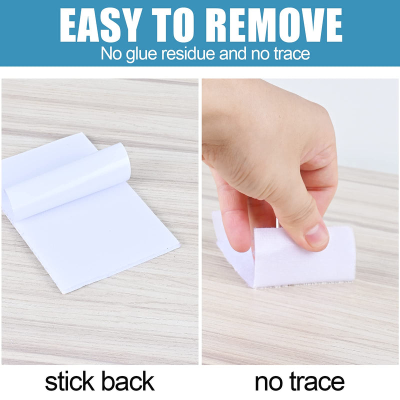  [AUSTRALIA] - 5 Sets Hook Loop Strips with Adhesive Square Hook and Loop Tape Heavy Duty Strips Sticky Back Fastener (White, 4x6 Inch) White