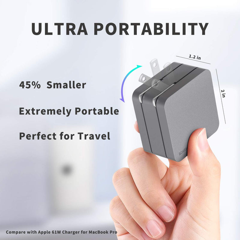  [AUSTRALIA] - DIGIFORCE USB C Charger Block, 65W PD 3.0 GaN Dual Port Fast Charger, Type C Foldable Power Adaptor, USB Wall Charger for iPhone 12 Pro Max/12/11 Pro/X/XS/XR/8 Plus, MacBook Pro, iPad, Samsung Galaxy Blue
